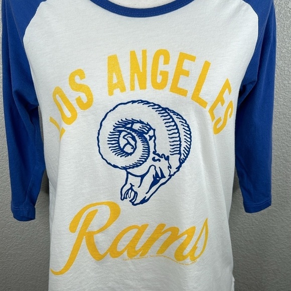 Junk Food Los Angeles Rams Women's Raglan 3/4 Sleeve Crewneck T-Shirt Size Large - Picture 2 of 7